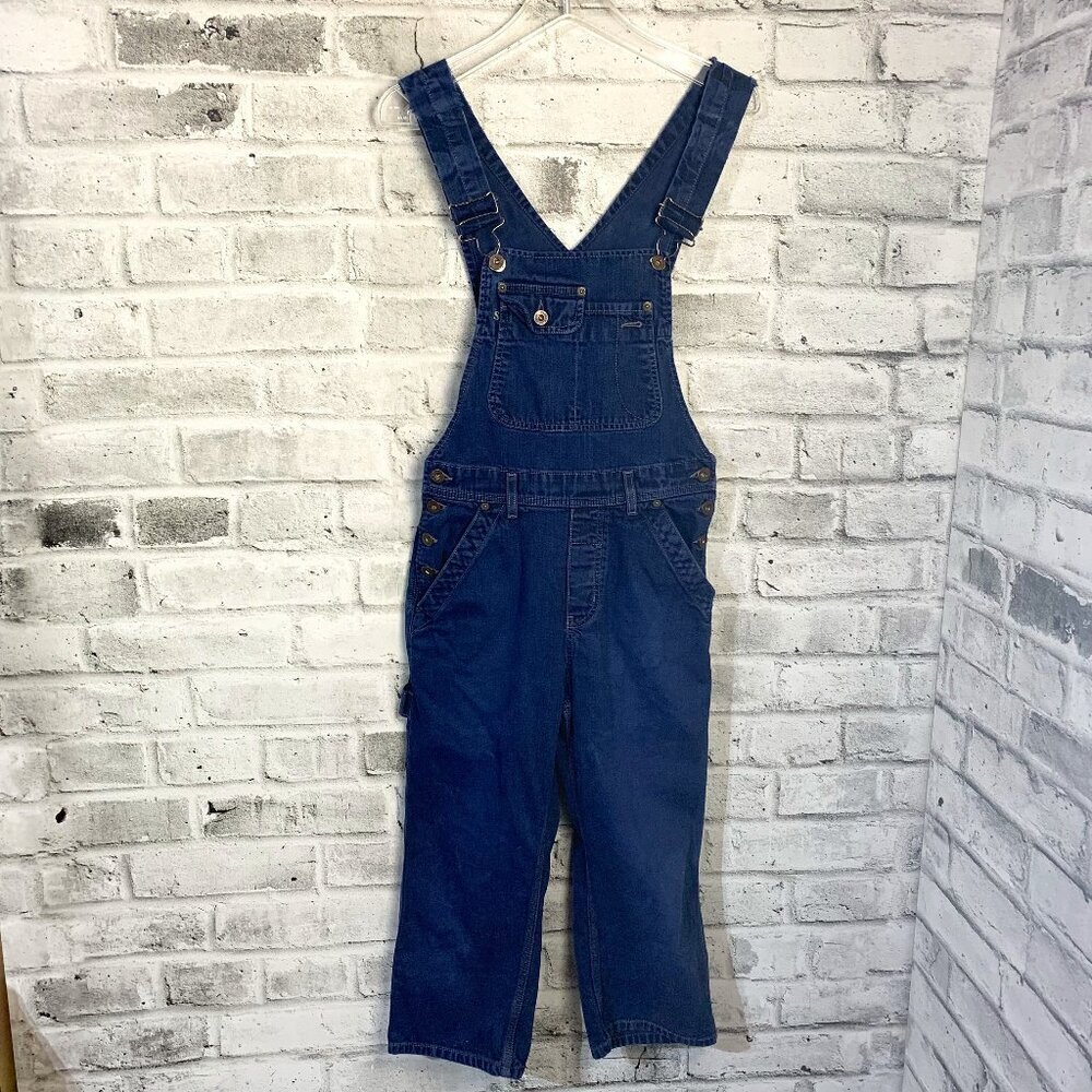 Vintage 90s Y2K Silver Jeans Dark Wash Denim Bib Overalls